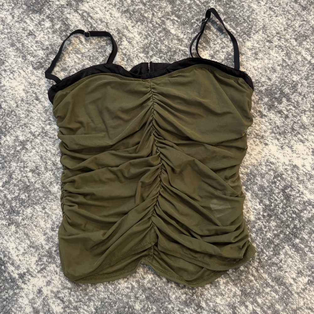 Edited Moira Mesh Bra Top - Olive